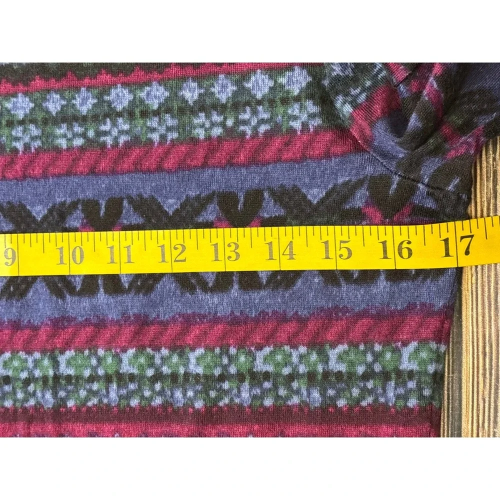 Lauren Ralph Lauren Sweater Womens Large Multicolor Boat Neck Pullover Top